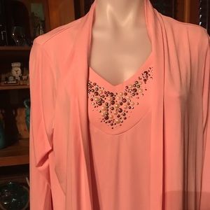 Good looking Susan Graver 2 piece dressy pink